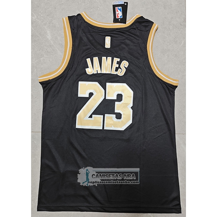 Camiseta Los Angeles Lakers LeBron James NO 23 Select Series Oro Negro